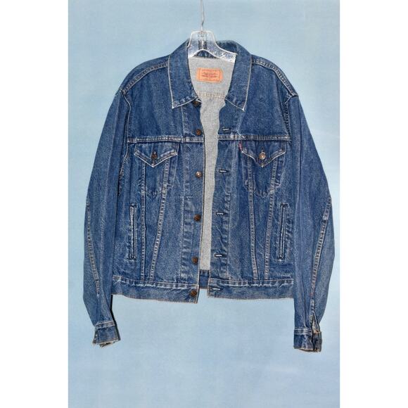 LEVI'S Trucker Blue Denim Jacket 70506-0216 USA Red Tab Size 46R - Picture 2 of 10